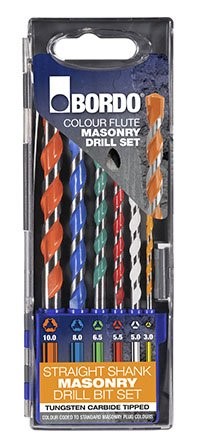 BORDO DRILL SET MASONRY COLOUR CODED - ( 6PCE) 